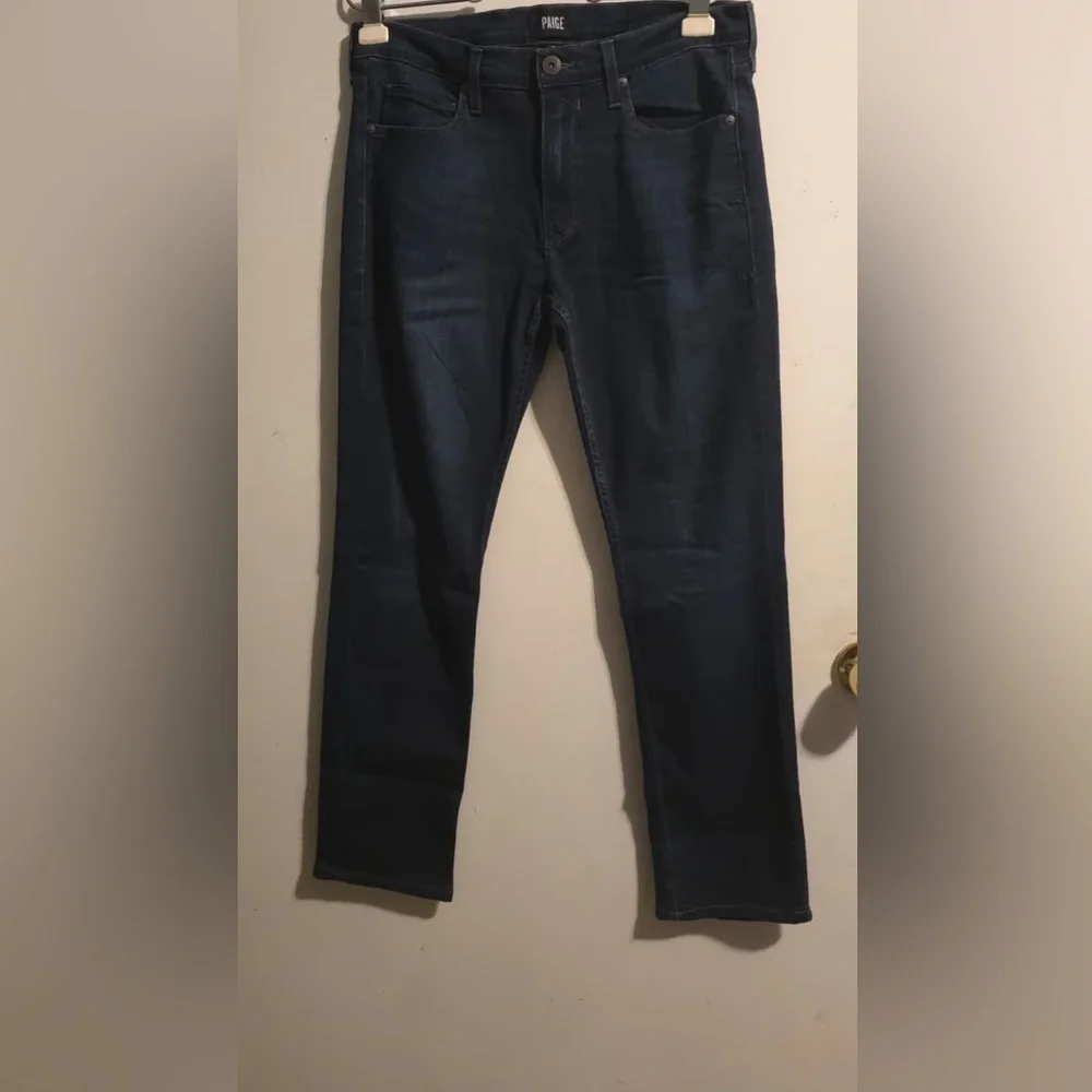 PAIGE Dark Blue Straight Jeans